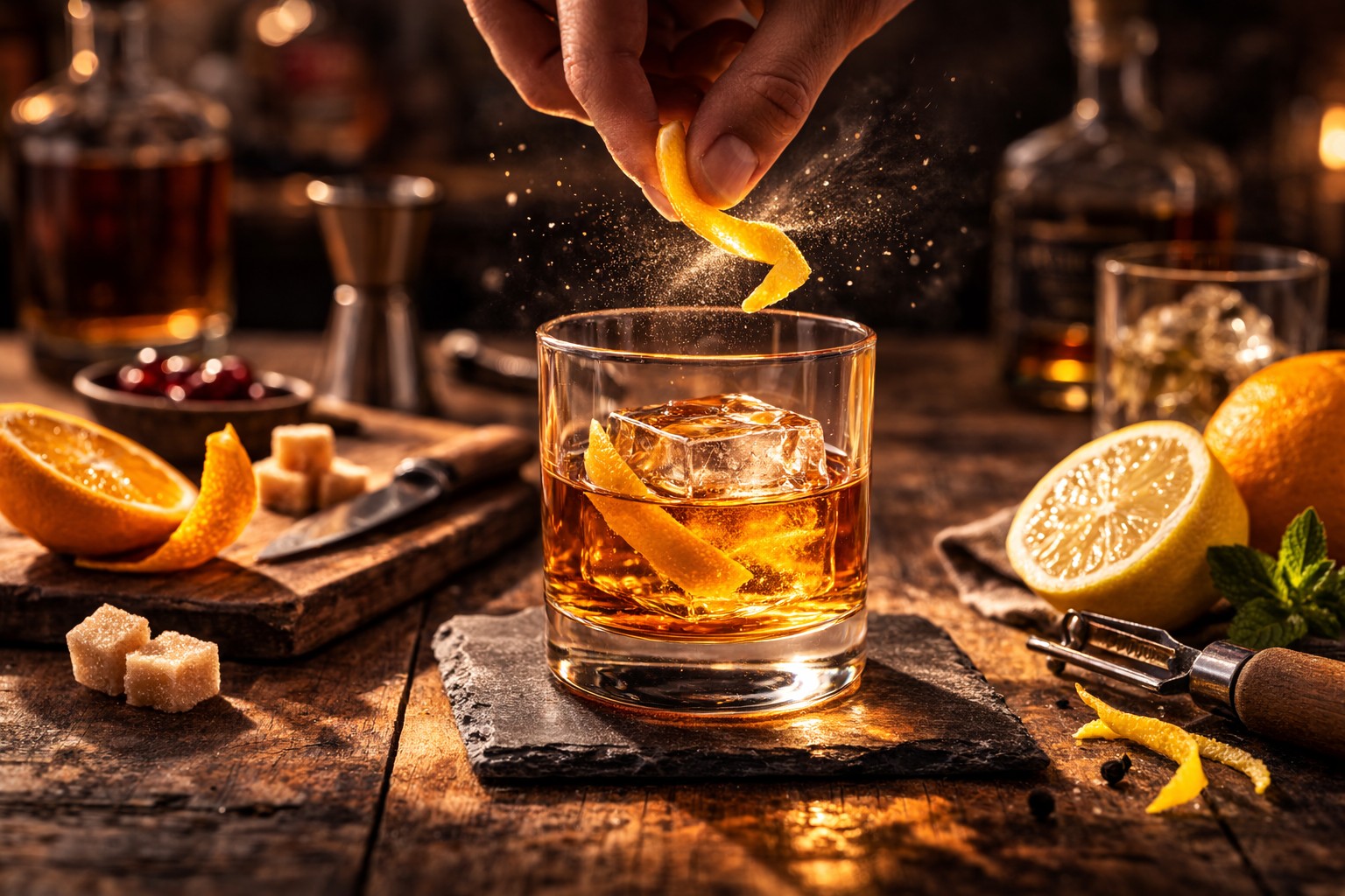 skórka z cytryny do drinków